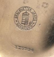 cca 1910 Szeged Braunswetter János órás jelzett zsebóra. repedt számlappal, nem jár, Külső, belső to...