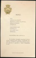 1929 Nagykőrös, Vacsora menükártyája címeres díszítéssel