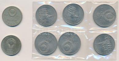 Szovjetunió 1965-1991. 1R (2xklf) + 3R (3x) + 5R (3x) T:1-,2,2- Soviet Union 1965-1991. 1 Ruble (2xdiff) + 3 Rubles (3x) + 5 Rubles (3x) C:AU,XF,VF