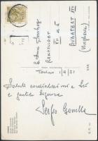 1971 Sergio Gonella olasz játékvezető aláírása képeslapon / Autograph signature of Italyan jury Sergio Gonella