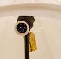 cca 1900 Kínai sárkányos asztali lámpa, réz lámpatest, zománc díszítéssel, pótolt burával, későbbi b...