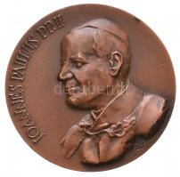 Kiss Nagy András (1930-1997) 1980. "II.János Pál pápa / A Magyarok Nagyasszonya kápolnájának felszentelése" alkalmából kiadott Br emlékérem tokban (50mm) T:1- kis ph.
