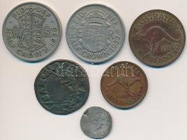 6db-os vegyes külföldi pénztétel, közte 1db Ag, Ausztria ~1200. Friesachi Denár Ag (0,43g), Ausztrál...