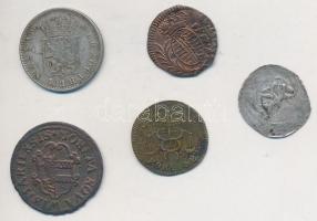 Vegyes: Ausztria ~1200. Friesachi Denár (0,41g) + Német Államok / Wismar 1751. 3pf Cu + Szász-Hildbu...