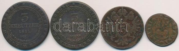 1707KB Rézpoltúra "II. Rákóczi Ferenc" (1,85g) + 1800G 3kr Cu + 1812E 3kr Cu + 1800G 3kr C...