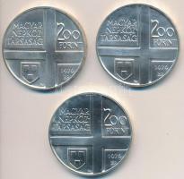 1976. 200Ft Ag 3klf db "Festők I. - Munkácsy, Szinyei, Derkovits" T:BU