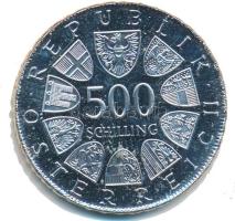 Ausztria 1981. 500Sch Ag "Anton Wildgans" T:2 (PP) Austria 1981. 500 Schilling Ag "Anton Wildgans" C:XF (PP)