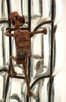 "Nuts and Bolts" hegymászós drót váza, fém-üveg, jelzés nélkül, hibátlan, m:42 cm