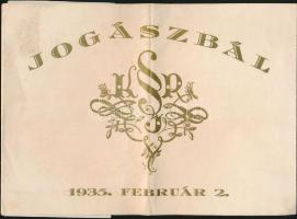 1935 Meghívó a Kecskeméti Jogászok Segélyező és Önképző Egyesülete által rendezett jogászbálra