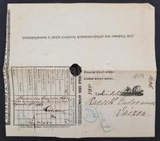 1869 Pest, Az Első Magyar Gőzhajózási Társaság által szállított áruról kiállított számla 5 kr okmány...