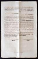 1853 Pest, Ferdinánd Miksa főherceg által a Ferenc József elleni merénylet kapcsán kiadott felhívás,...