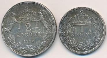 1912KB 2K Ag "Ferenc József" + 1915KB 1K Ag "Ferenc József" T:2-,2