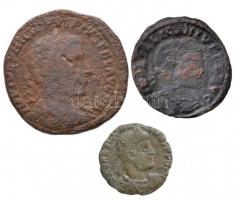 Római Birodalom / Viminácium / I. Philippus 244-249. Sestertius Br (13,86g) + Siscia / I. Licinius 313. Follis Cu (2,72g) + ? / I. Valentinianus 364-375. AE3 Cu (2,22g) T:3,3- Roman Empire / Viminacium / Philip I 244-249. Sestertius Br IMP IVL PHILIPPVS PIVS FEL AVG / P M S C-OLVIM - ? (13,86g) + Siscia / Licinius I 313. Follis Cu IMP LIC LICINIVS P F AVG / IOVI CONS-ERVATORI AVGG NN - E - SIS (2,72g) + ? / Valentinian I 364-375. AE3 Cu D N VAL[ENTINI-ANVS P F AVG] / GLORIA RO-MANORVM - O - ? (2,22g) C:F,VG RIC VI 232.
