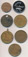 7db-os vegyes zseton, medál tétel, közte DN "Boldog Újévet" Al zseton, DN "Schell" Cu zseton (3xklf), T:vegyes