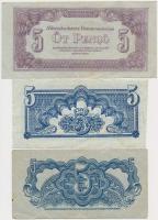 Vegyes: Csehszlovákia 1944. 5K + Magyarország 1944. 5P "A Vörös Hadsereg Parancsnoksága" +...