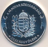 Bozó Gyula (1913-2004) DN Magyar Köztársaság Országgyűlése ezüstözött fém emlékérem dísztokban (42,5mm) T:PP