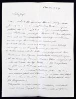 1937 Rajner Fülöp szász és gothai herceg saját kézzel írt levele Sternberg grófnak / Autograph letter of Philip Rayner