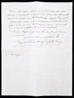 1937 Rajner Fülöp szász és gothai herceg saját kézzel írt levele Sternberg grófnak / Autograph lette...