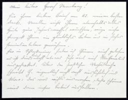 cca 1930 Rajner Fülöp szász és gothai herceg saját kézzel írt levele Sternberg grófnak / Autograph letter of Philip Rayner