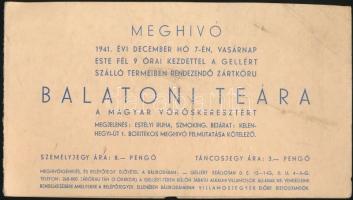 1941 Meghívó a Vöröskereszt Balatoni tea estjére