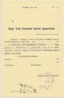 cca 1934 Turistasággal kapcsolatos kisnyomtatványok: Magyar Turista Szövetség meghívói, röplapjai,