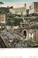 Naples, Napoli; Le Rampe di S. Antonio, Posillipo, Processione del Santo / Posillipo road, religious procession