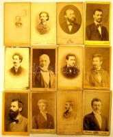 1860-1880 Régi fényképek: Férfi arc- és mellképek /12db/