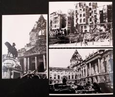 1945 Budapest romokban, dr. Kunszt János (1892 -1960) 51 db korabeli felvételéről készült modern nag...