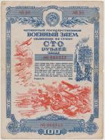 Szovjetunió 1945. 100R "Hadikölcsön kötvény" T:III Soviet Union 1945. 100 Rubles "War Loan Bond" C:F