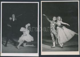 cca 1943 Budapest, Operaház, 4 db feliratozott fénykép, 12x8,5 cm és 12,5x17,5 cm