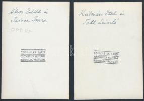 cca 1943 Budapest, Operaház, 4 db feliratozott fénykép, 12x8,5 cm és 12,5x17,5 cm