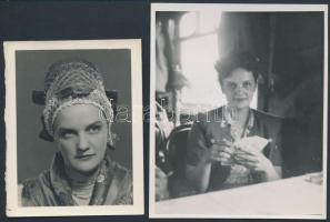 cca 1943 Tolnay Klári színésznő 4 db fényképe, 9x7 cm és 11x17 cm közötti méretekben