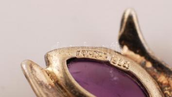 Ezüst medál ametiszt kővel, Ag, br.:6,7gr., jelzett, 6cm / Silver pendant with amethyst stone, Ag, B...
