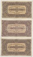 1916. 1K + 1920. 50f + 1923. 100K (3x) T:II,III