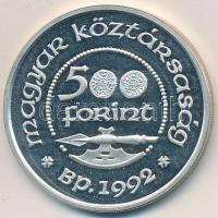 1992. 500Ft Ag "Szent László" dísztokban, tanúsítvánnyal T:PP felületi karc