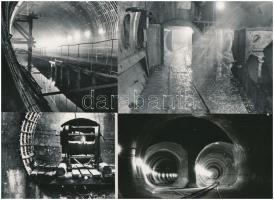 cca 1962-1970 Budapest, metró alagutak, némelyik datált vagy feliratozott, 13 db vintage fénykép, 13...
