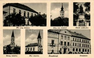 Dombóvár, Állami polgári fiú iskola, Hősök emlékműve, gimnázium,