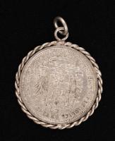 Ezüst érme medál, Ag, nettó: 6gr., jelzett, d:2,5cm /Silver coin pendant, Ag, net. 6gr, marked, d: 2...