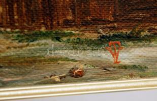 Tiszavölgyi Ferenc (1946-): Kisváros. Olaj, farost, jelzett, keretben, 20×24 cm