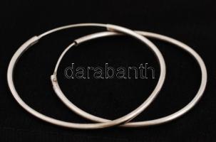 Ezüst karika-fülbevaló, Ag, nettó: 5gr., jelzett, d:5cm /Silver hoop earrings, Ag, net.: 5gr, marked, d: 5cm