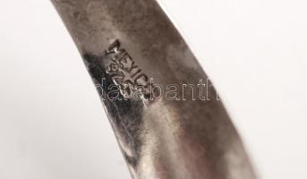 Ezüst karika-fülbevaló, Ag, nettó: 15,7gr., jelzett, d:4cm /Silver hoop earrings, Ag, net.: 15,7gr, ...