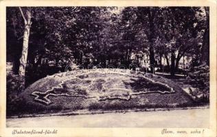 Balatonfüred-fürdő, 'Nem, nem, soha!', irredenta díszsövény (EK)