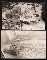 1963 Budapest, Astoria állomás, metró építkezés föld felett és föld alatt, 13 db vintage fotó, 9x14 ...