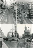 cca 1975-1976 Budapest, Az átalakuló Felszabadulás tér, 5 db vintage fotó, 9x13 cm