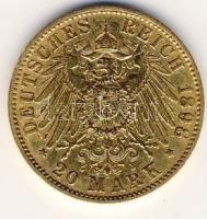 Német Császárság/Poroszország 1898. 20M Au 7,9665g T:2-/3 k, kis ph