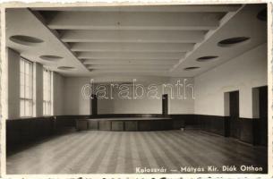 Kolozsvár, Cluj; Mátyás Király Diákotthon, belső, előadóterem / Matthias Corvinus students home, interior, auditorium