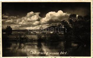 1940 Csíkszereda, Miercurea Ciuc; 'Csíkország visszatért' / Hungarian irredenta, 'Csíkszereda visszatért' So. Stpl., photo