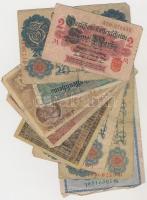 Német Birodalom 1904-1917. 20db-os vegyes bankjegy tétel T:vegyes 
German Empire 1904-1917. 20pcs o...