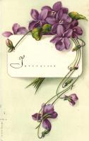 Flowers, Viola, litho greeting card, A. & M.B. No. 520