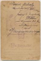 1905  Férfi portré (Iván Mihály)  keményhátú fotó Németi Jósef Debreczeni műterméből, verzón felirat...